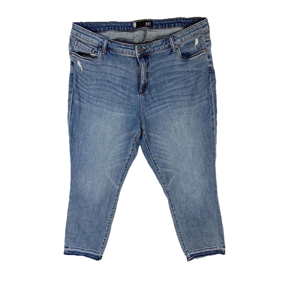 KUT from the Kloth Women's Size 18W Reese Ankle Straight Leg Blue Denim Jeans